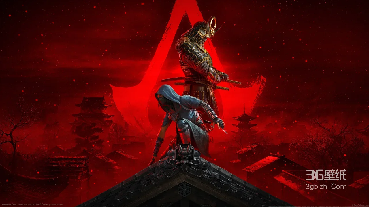 刺客信条：影 女刺客·武士 暗黑和风 宽屏电脑壁纸1