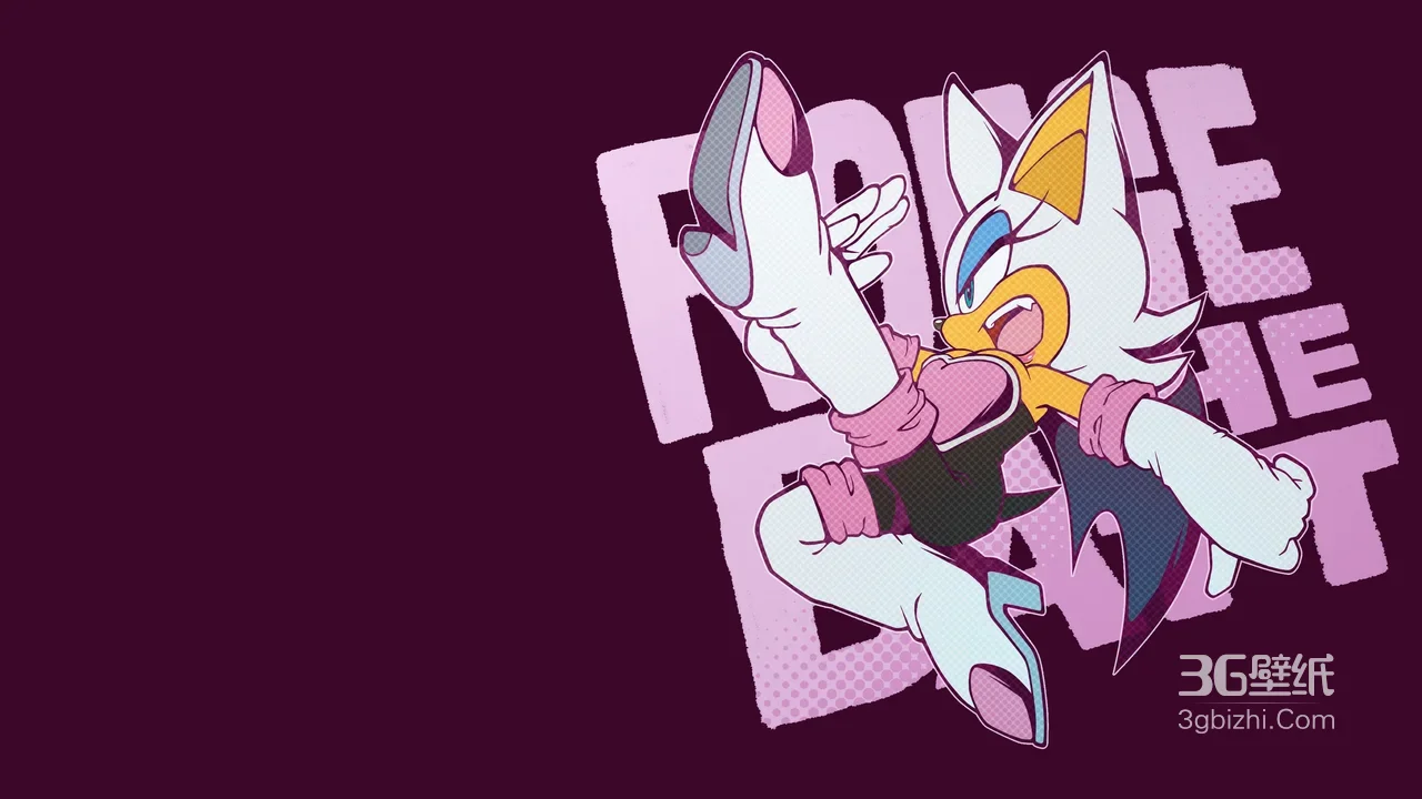 露姬·踢击姿态 二次元漫画风《刺猬索尼克》宽屏壁纸精选1