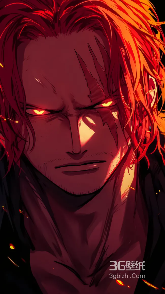 香克斯·红发伤疤红眼 暗黑热血风 海贼王动漫超燃手机壁纸1