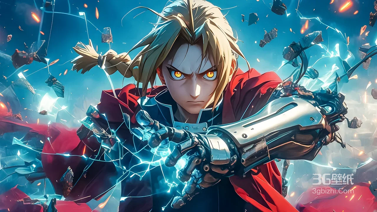 爱德华·艾尔利克·机械臂炼成 二次元热血钢之炼金术师宽屏车机壁纸1