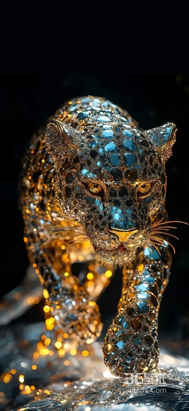 珠宝豹·奢华3D质感 高端视觉手机壁纸优选1