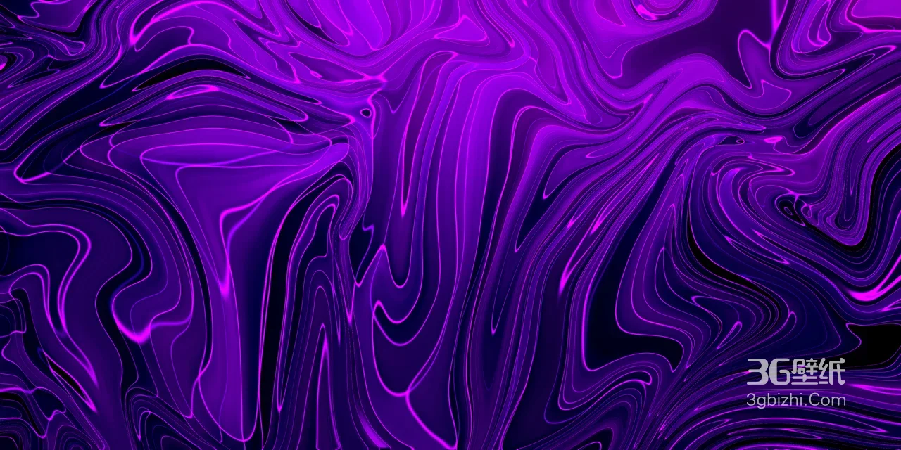 抽象流体波纹·深紫霓虹风 宽屏车机艺术壁纸1