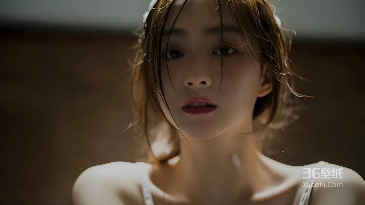 湿发吊带少女·唯美写实风·写真 高质感电脑桌面背景1