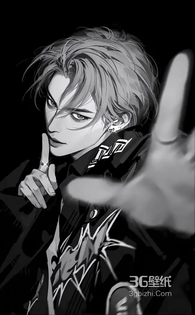 暗黑手绘潮流帅哥·酷帅指尖姿态 手机壁纸精选1