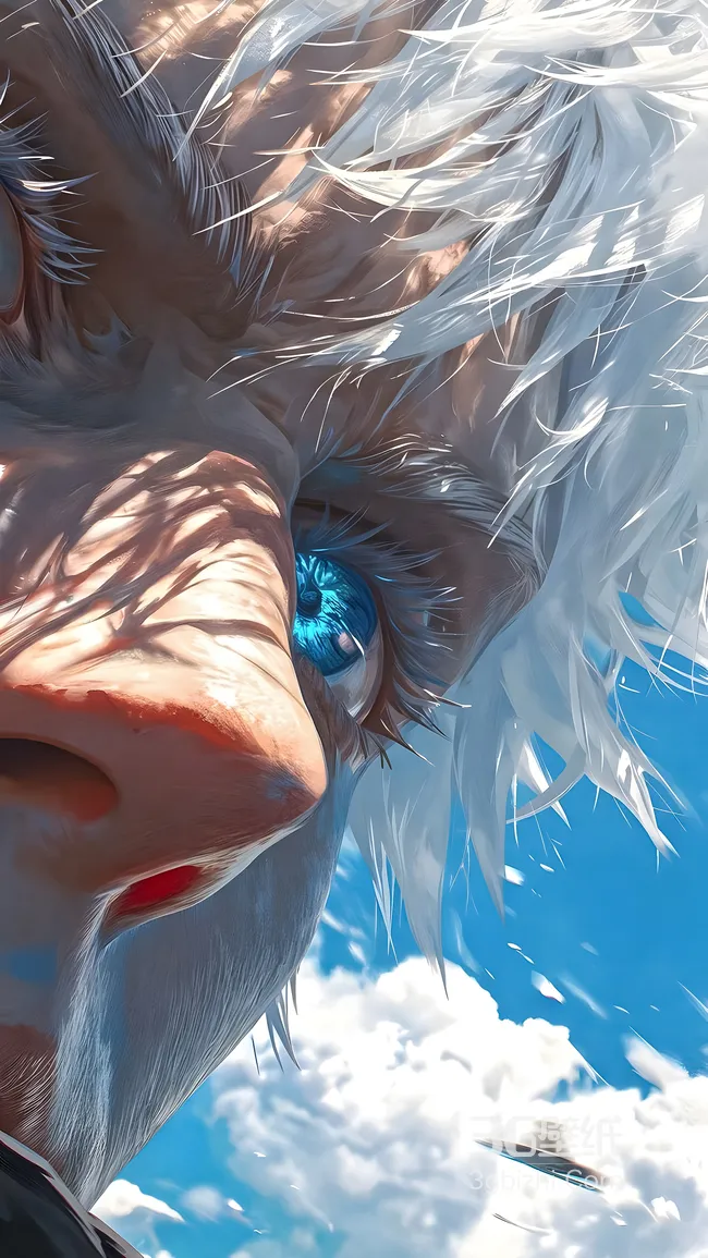 五条悟·白发蓝眼 写实渲染风 咒术回战 动漫壁纸 高质感竖屏1