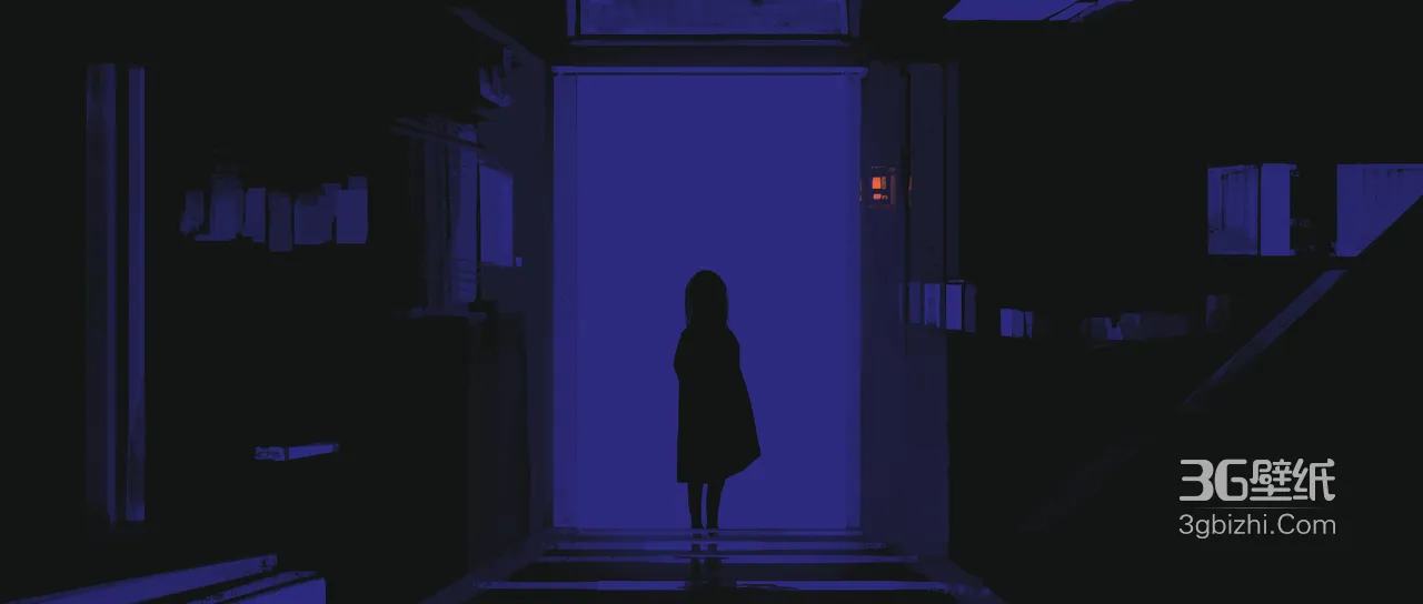 小女孩剪影·暗黑风神秘走廊 概念艺术电脑壁纸1