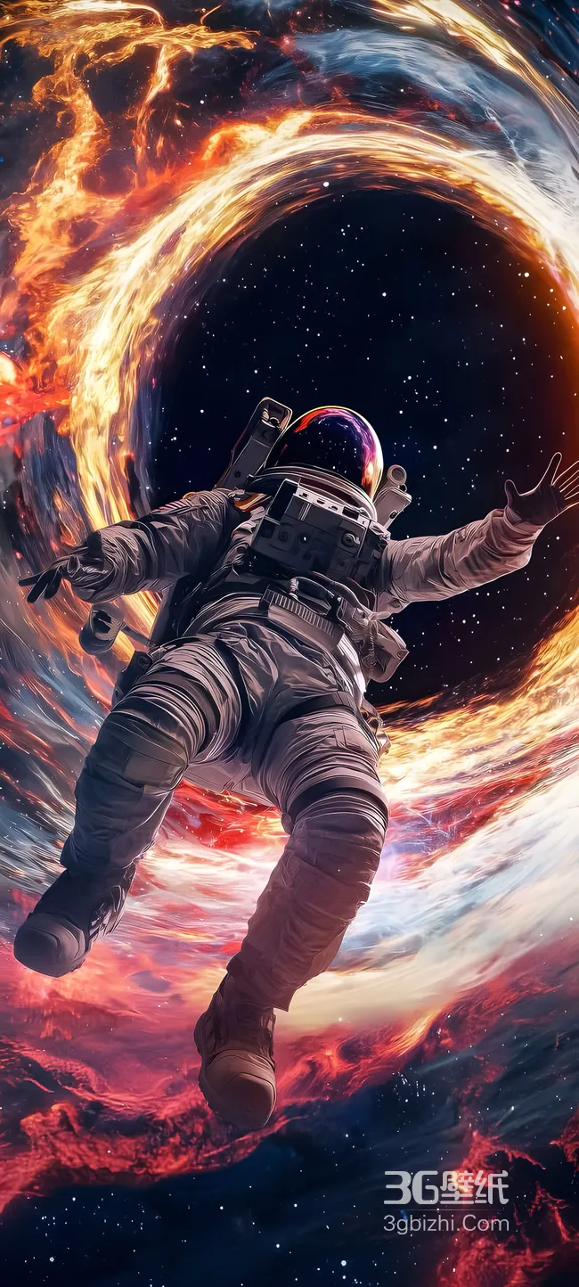 宇航员·星云漩涡宇宙 科幻梦幻风超现实冒险壁纸1