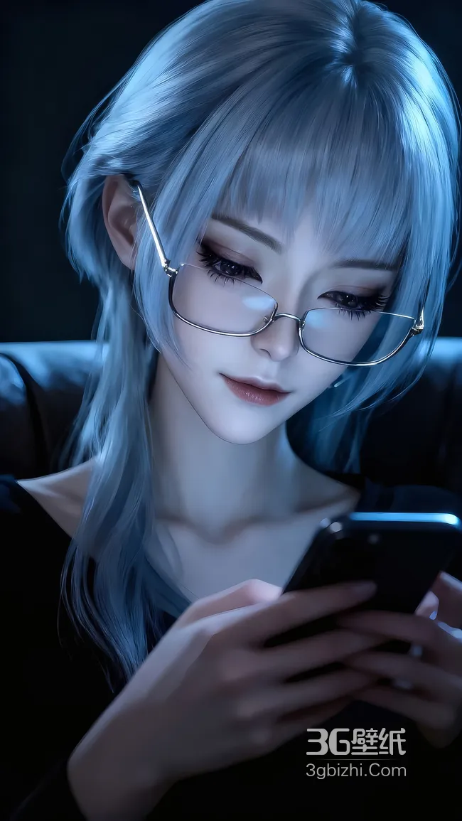银发眼镜少女·写实唯美风 小众高级感手机壁纸1