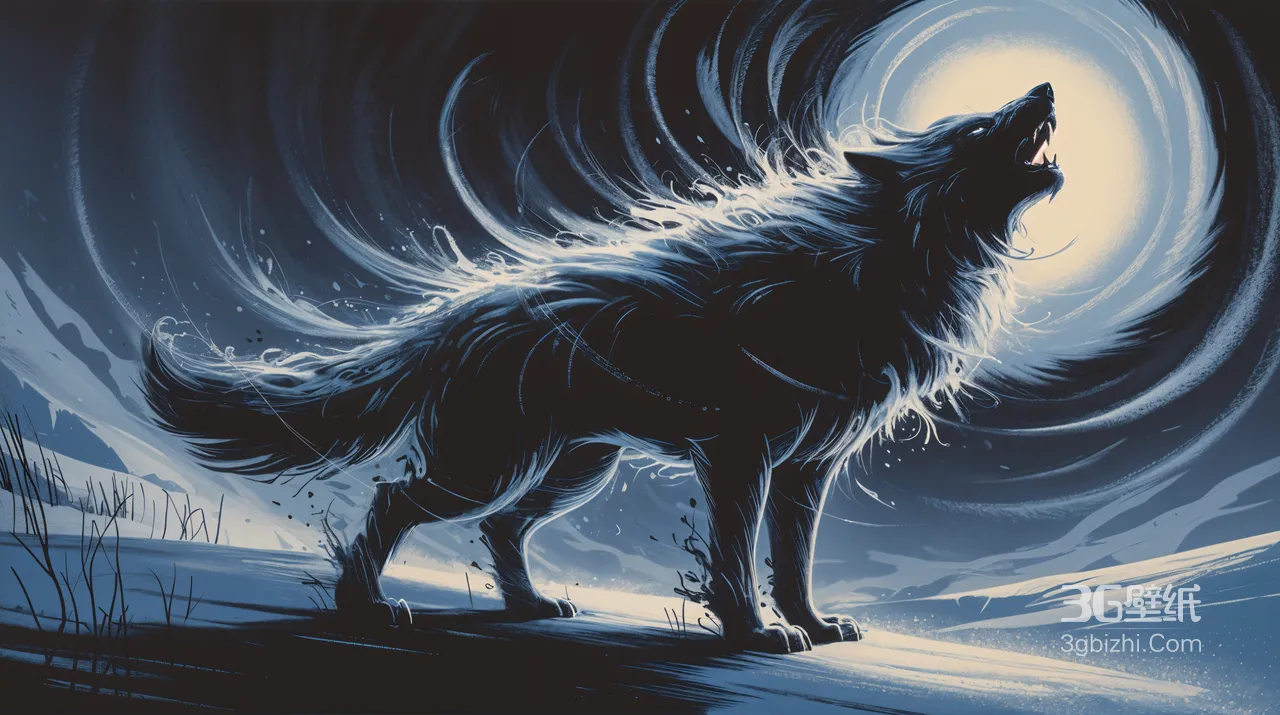 啸月黑狼·能量涡旋 暗黑奇幻风 高人气狼主题1