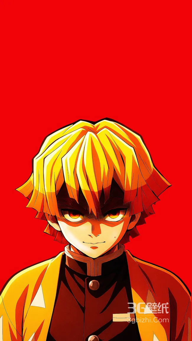 我妻善逸·眼神锐利 日漫《鬼灭之刃》热血风手机壁纸1