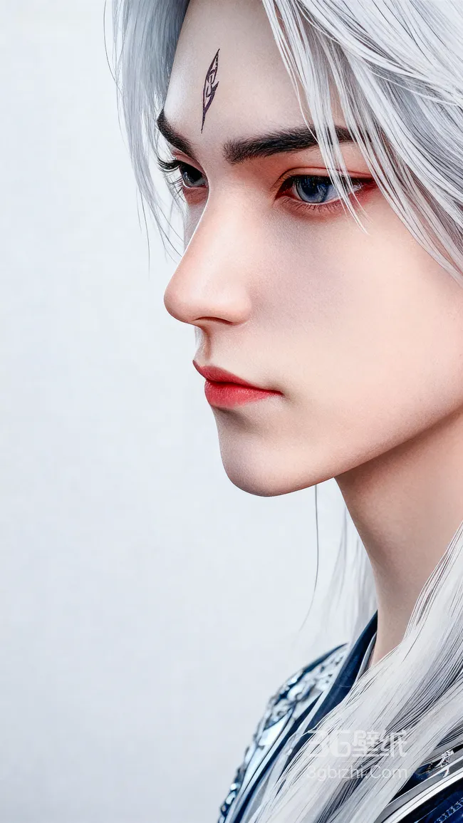 银发俊美少年王林·额间纹 国风唯美国漫 古风仙侠手机壁纸1