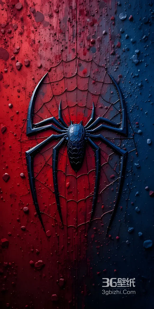蜘蛛侠蜘蛛标志 暗黑写实风 漫威超英主题手机壁纸1