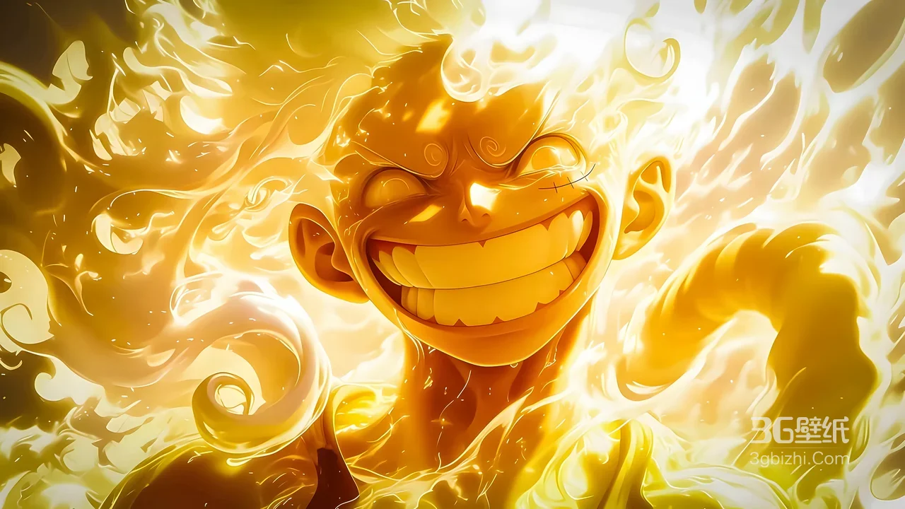 蒙奇·D·路飞·尼卡形态 金色流体风 航海王动漫电脑壁纸1