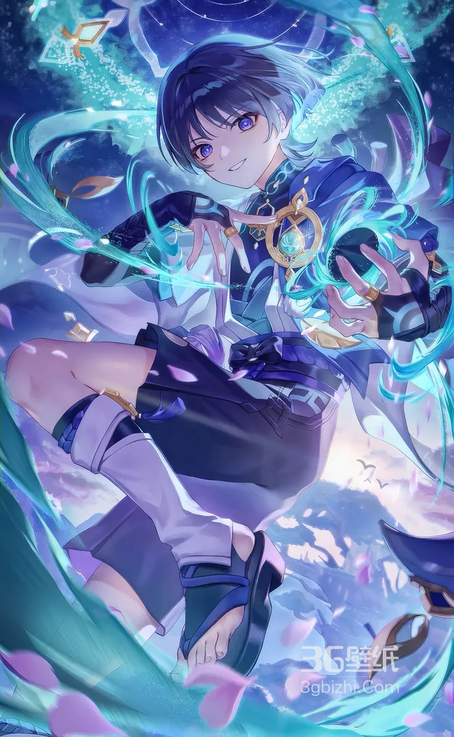 流浪者·风元素流转 二次元唯美原神游戏高清壁纸1