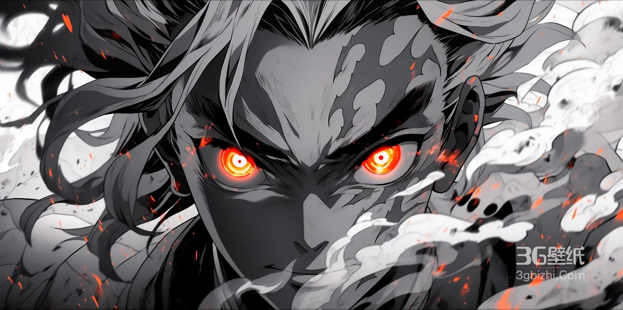 鬼化动漫战士·红眼燃焰斑纹·暗黑宽屏车机壁纸 高燃电脑壁纸1