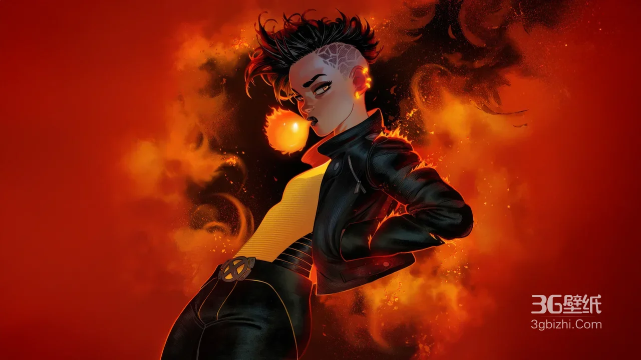 Jubilee·火焰操控 美漫插画风 X战警超燃角色壁纸1