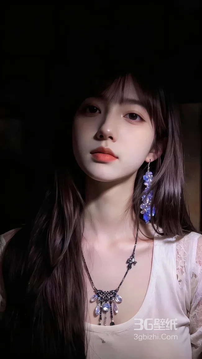 长发女生·精致首饰暗黑唯美风 氛围感壁纸1