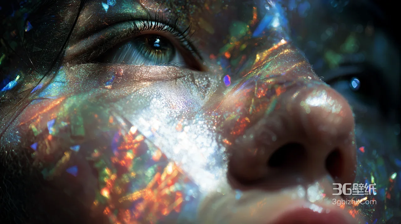 人物面部·炫彩亮片梦幻风 高质感电脑壁纸素材1