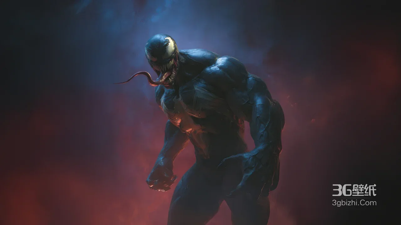 毒液·共生体狰狞长舌 暗黑漫威影视电脑壁纸1