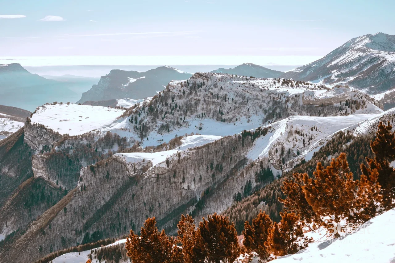 雪岭森林雪山·唯美清新 宽屏车机电脑壁纸1