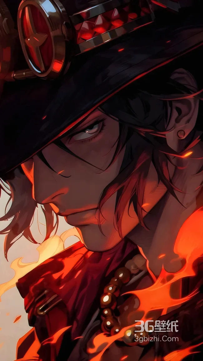 波特卡斯·D·艾斯·火焰燃动 暗黑热血风海贼王动漫壁纸1