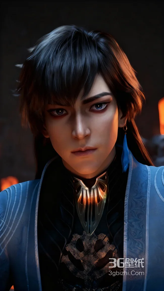 玄骨上人萧诧蓝袍金饰 国漫古风 热血国漫壁纸1