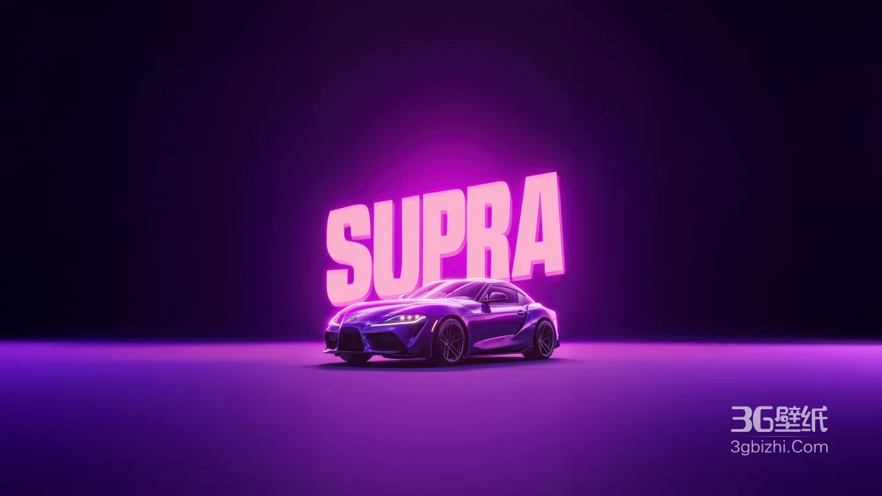 丰田Supra跑车·赛博霓虹风 宽屏车机壁纸1