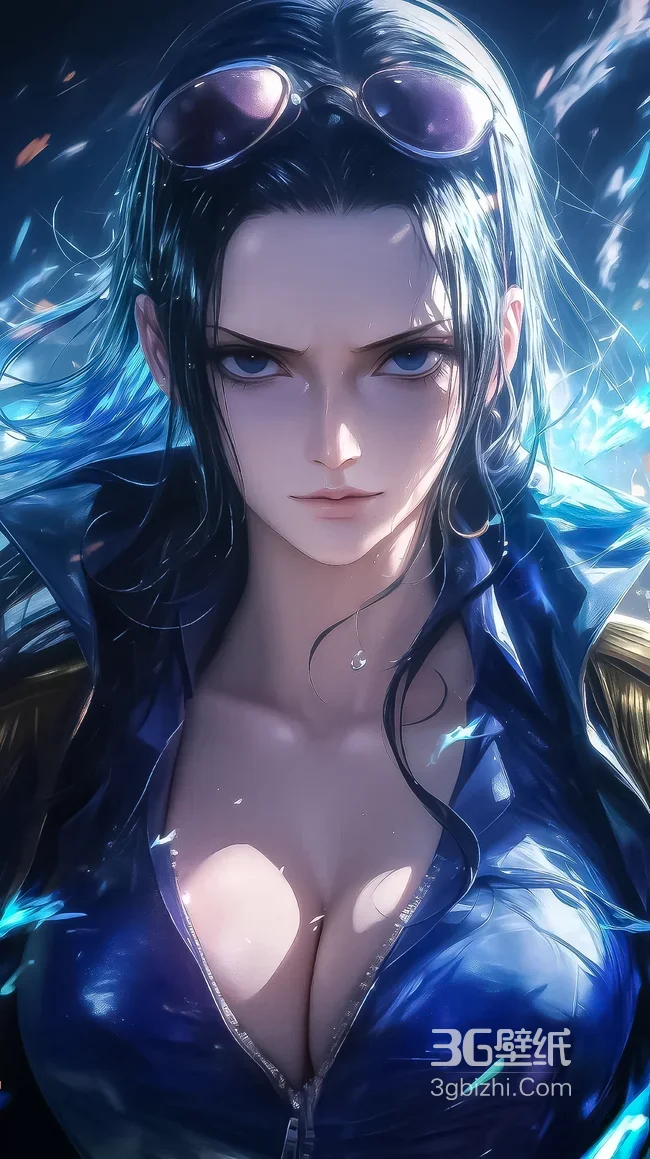 妮可·罗宾·墨镜湿发酷飒·写实风·海贼王动漫手机壁纸1