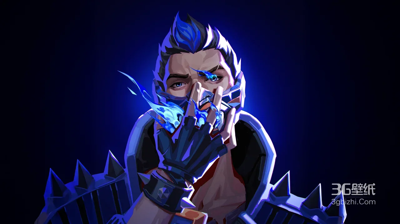 哈迪斯·幽蓝火焰 暗黑科幻风《无畏契约》电脑壁纸1