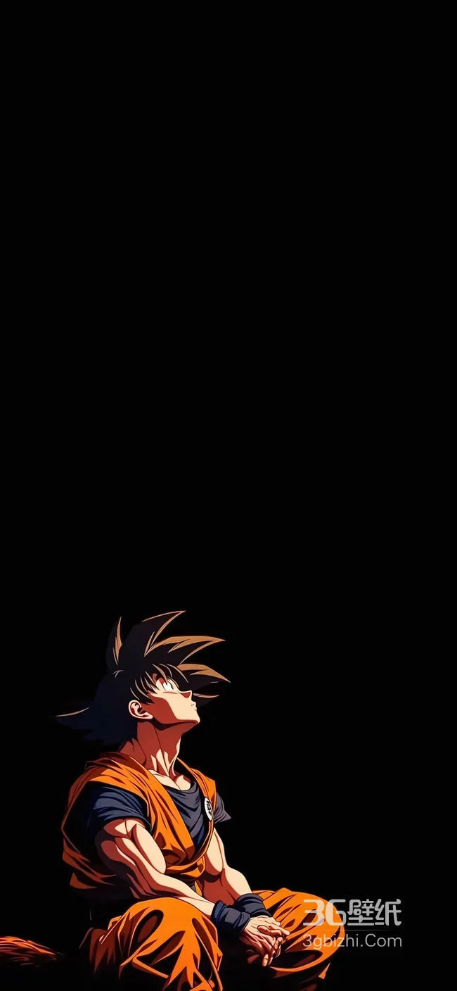 孙悟空·坐姿仰望 暗黑风龙珠动漫高人气壁纸1