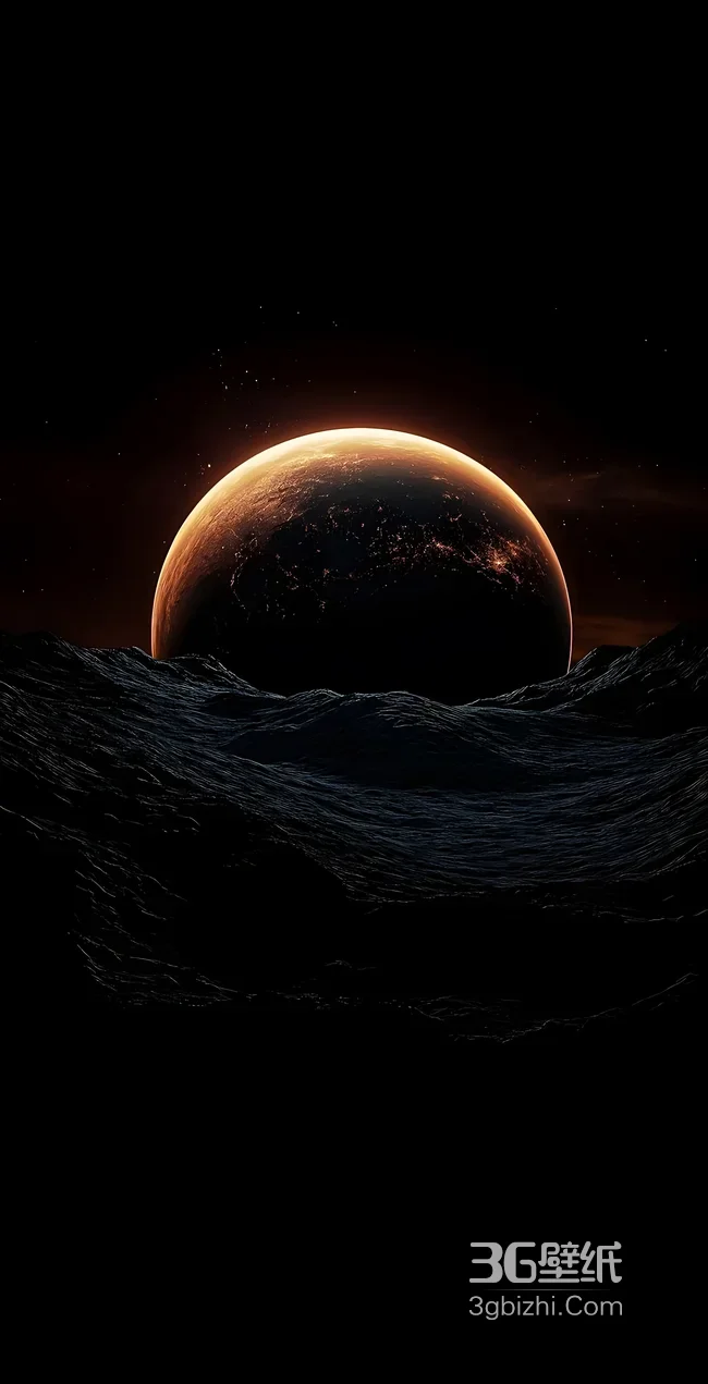 暗黑写实星球海面·城市灯火 科幻手机壁纸推荐1