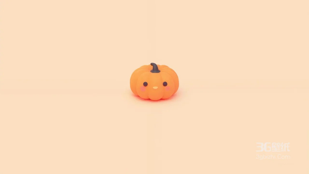 萌系3D可爱卡通南瓜·暖色调治愈风 清新电脑壁纸1