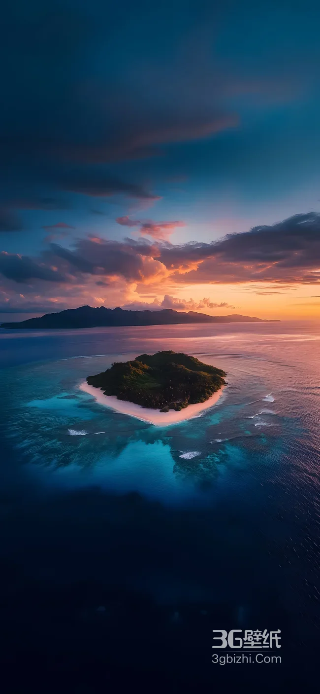 热带海岛日落晚霞·唯美梦幻 静谧海洋风光壁纸1