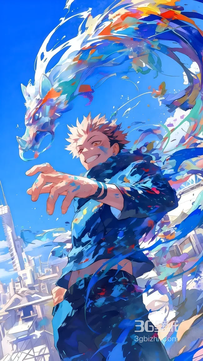 两面宿傩·灵体伴生 炫彩泼墨风 咒术回战热血壁纸1