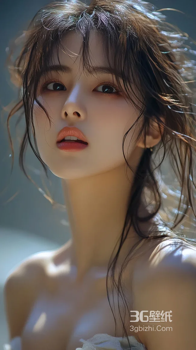 气质女性·湿发灵动 唯美写实风 高质感手机壁纸1