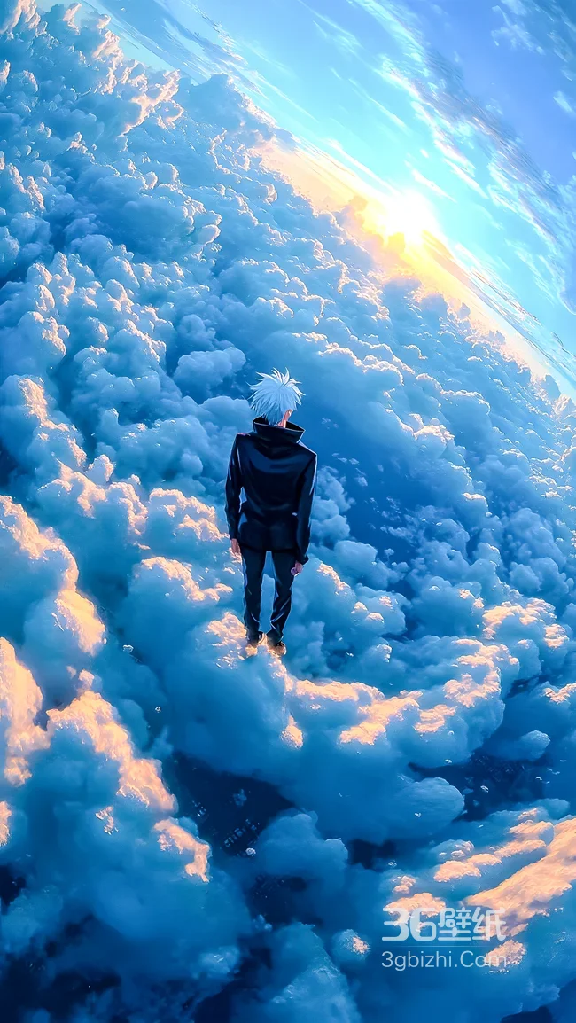 五条悟·白发 咒术回战二次元唯美云海日出壁纸1