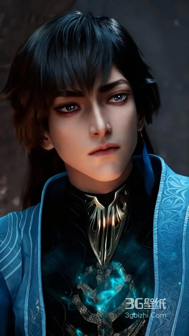 帅哥玄骨上人·蓝焰流转 国风写实风 热血向手机壁纸1