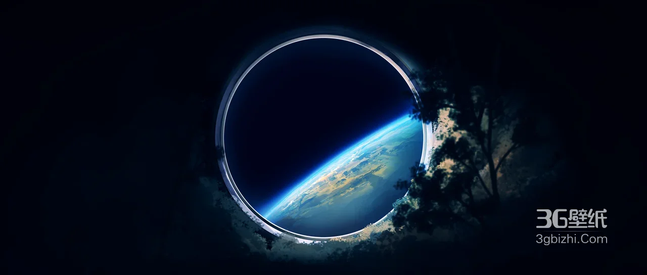 地球舷窗·科幻唯美宇宙自然意境宽屏电脑壁纸1