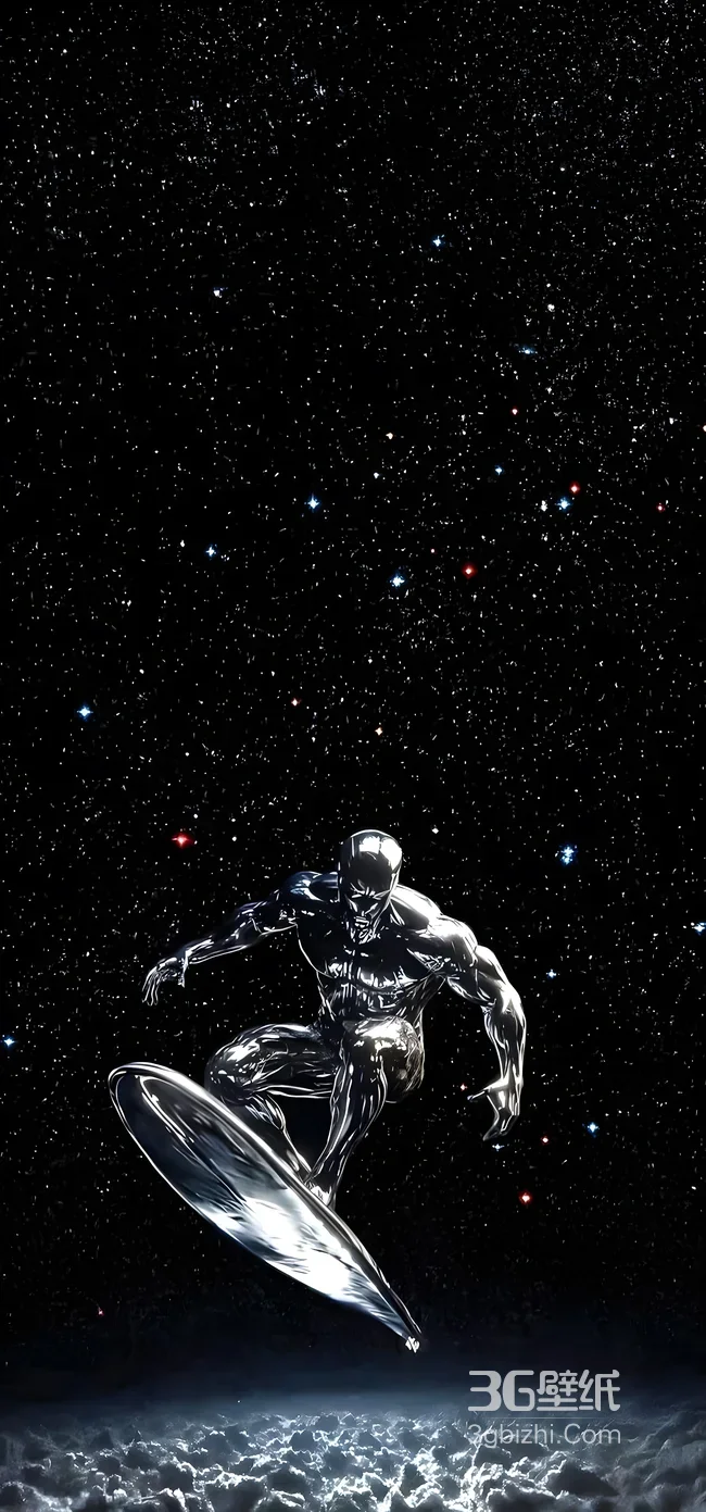 银影侠·银甲冲浪 暗黑科幻风漫威宇宙星空壁纸1