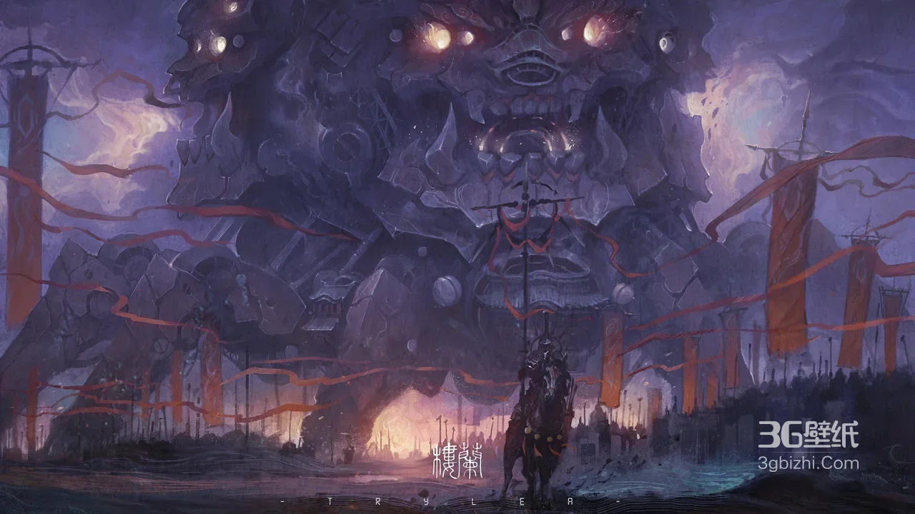 古风巨型机关兽骑士 暗黑国风超燃古风电脑壁纸1