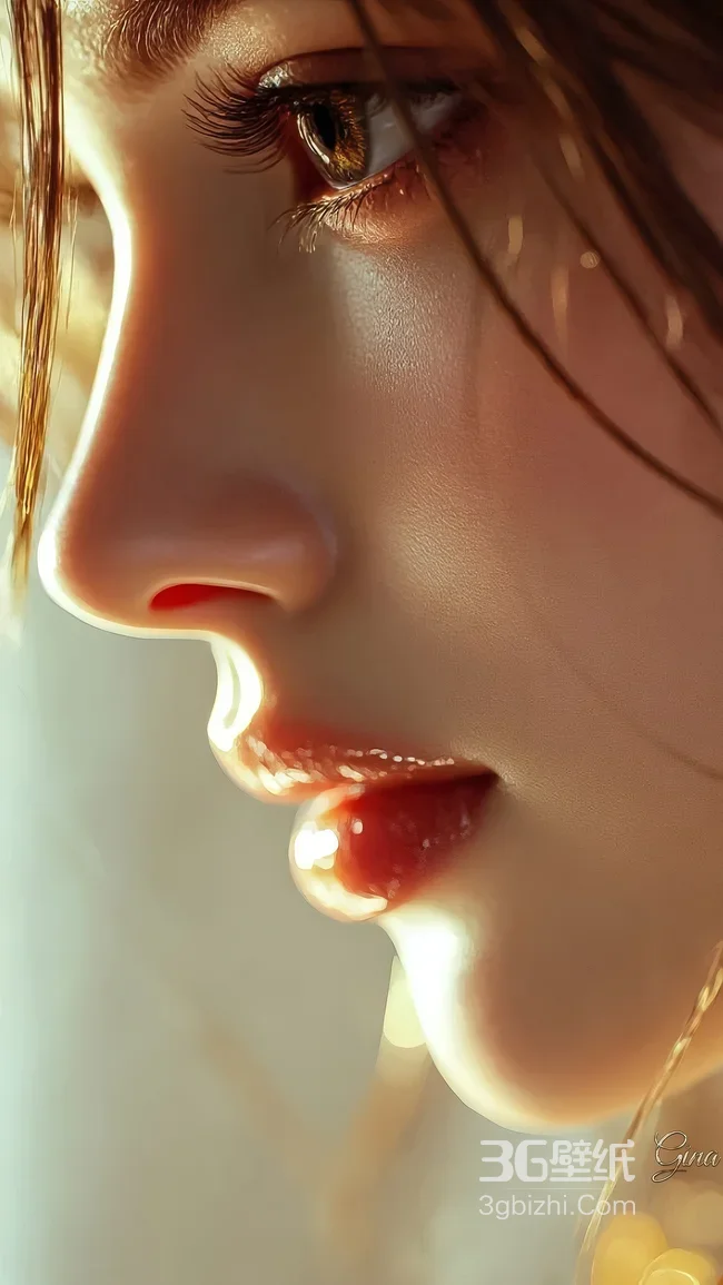写实美女侧脸·唯美CG光影 高人气手机壁纸1
