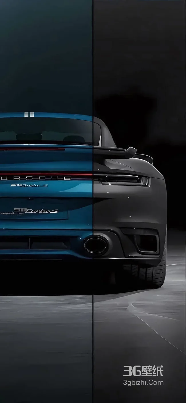 保时捷911 Turbo S·蓝灰拼接科技风 高质感汽车壁纸1