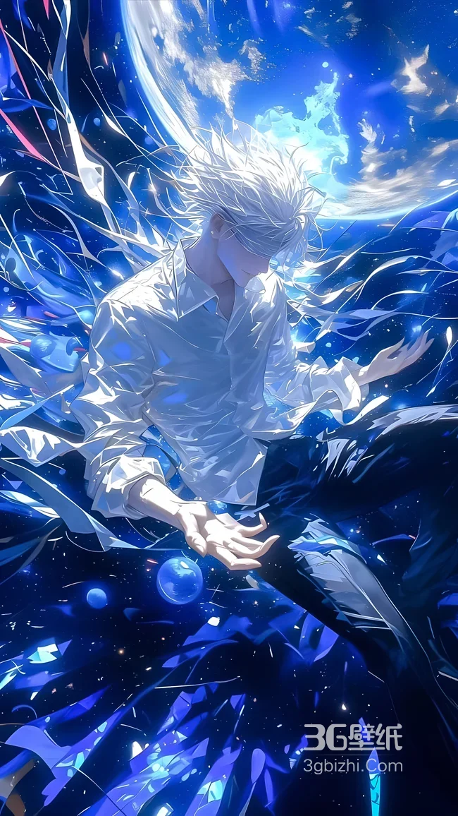 五条悟·蓝色星能涌动 二次元唯美风 咒术回战向壁纸1