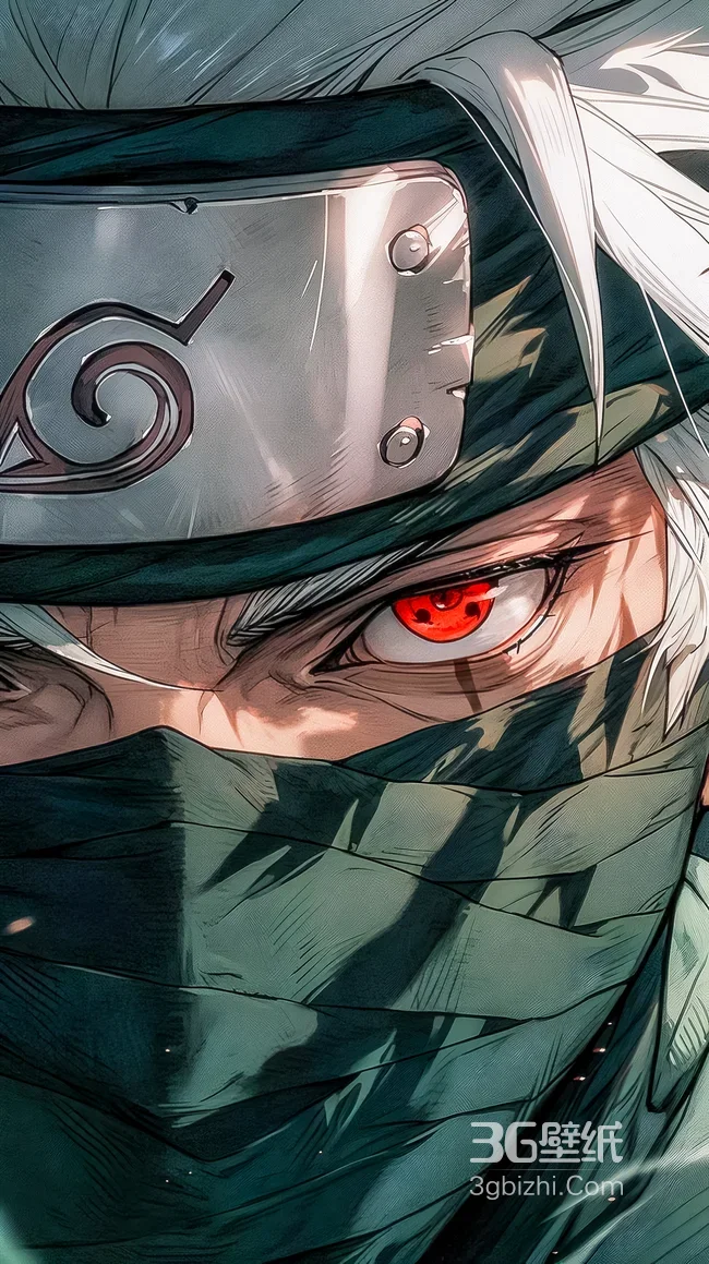 旗木卡卡西·写轮眼觉醒 写实风火影忍者高燃壁纸1