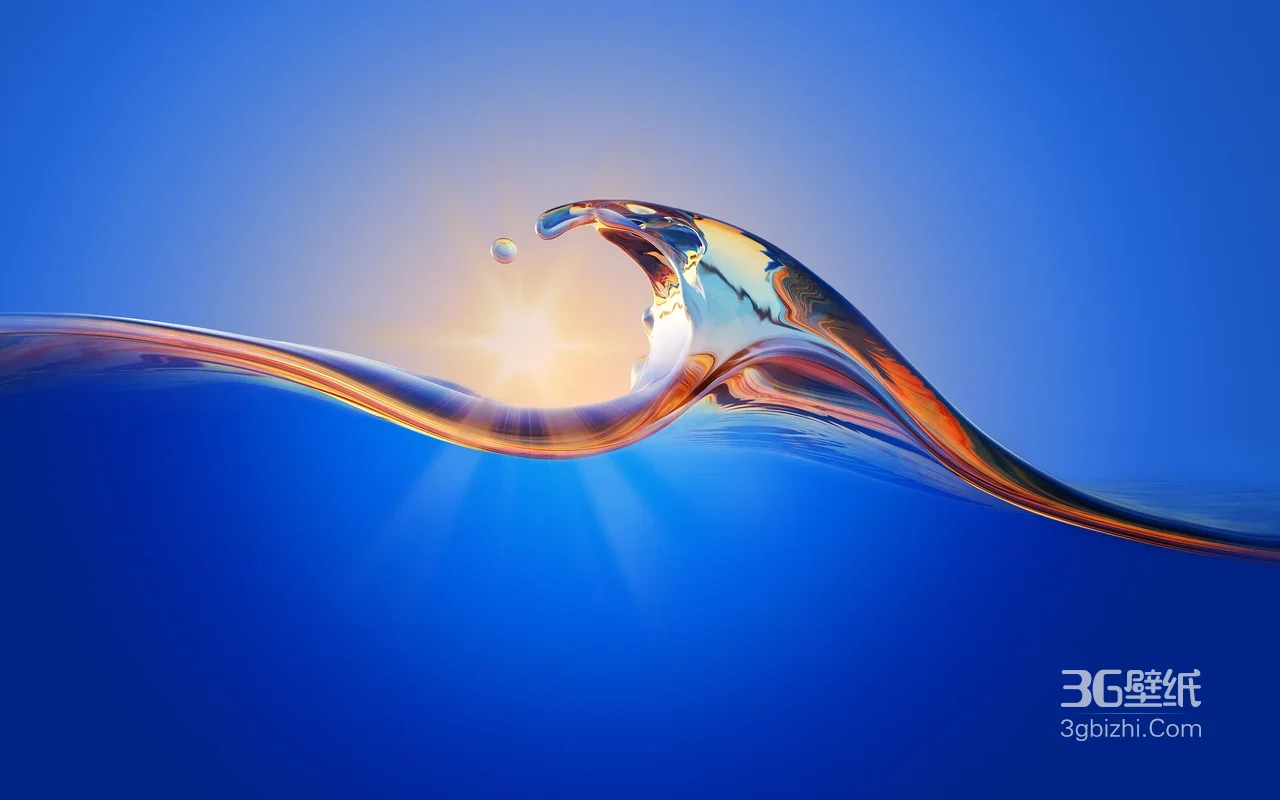 液态金属浪涌·唯美写实流体艺术 超高清宽屏电脑壁纸1