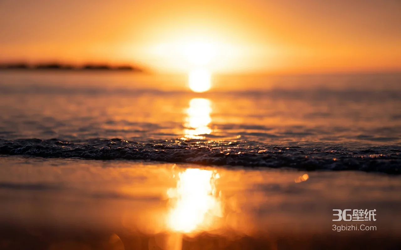 海滨日落·唯美暖调 高质感夕阳海景桌面背景1