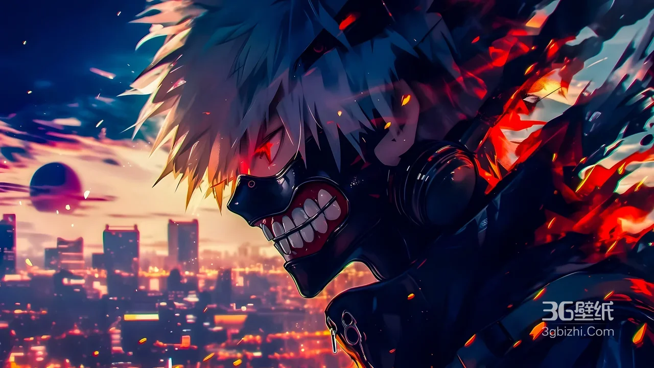 金木研·赫子爆发 暗黑风东京食尸鬼动漫超燃电脑壁纸1