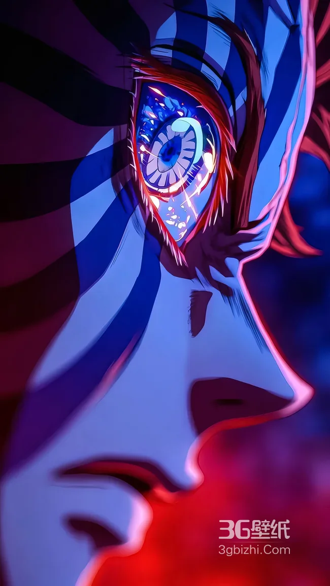 猗窝座·斑纹眼眸 暗黑风（鬼灭之刃）高人气手机壁纸1
