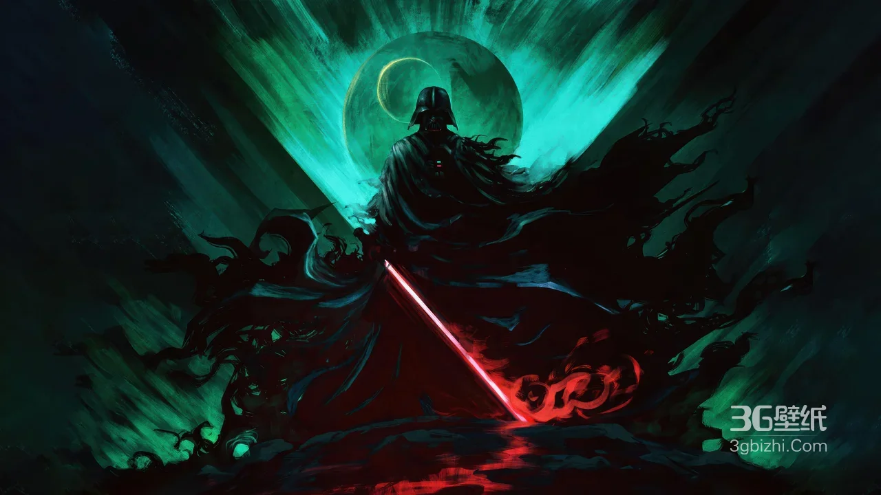 达斯·维达·光剑裂暗 星球大战暗黑风电脑壁纸（星战暗黑壁纸）1