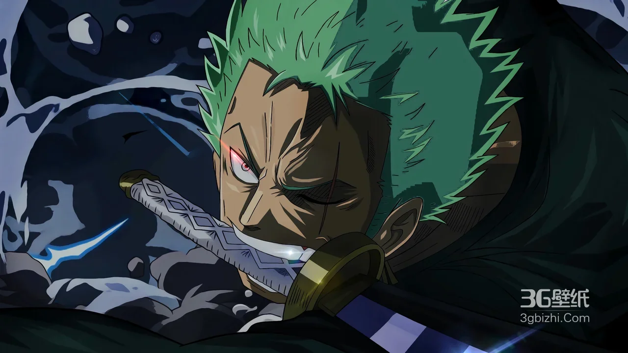 索隆·鬼气咬刀战斗 海贼王暗黑动漫超燃电脑壁纸1